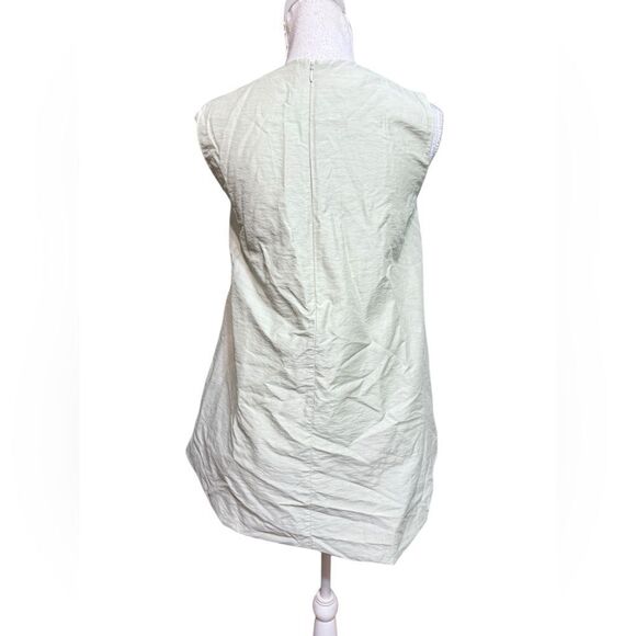 COS Sage Green Gathered Voluminous Bubble Hem Sleeveless Oversized Dress EU 32 - Picture 4 of 6